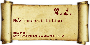 Mármarosi Lilian névjegykártya